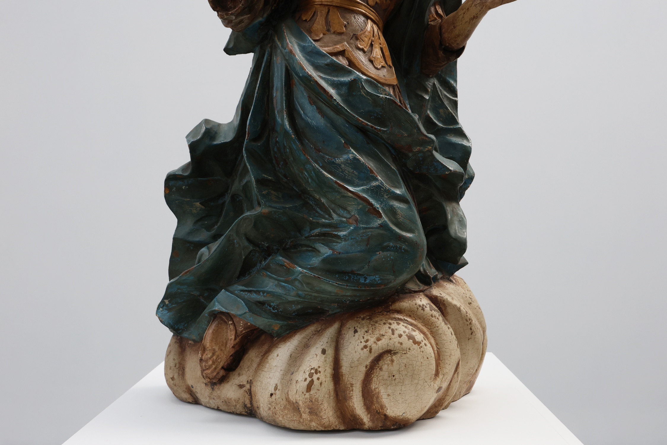 French 18th Century Religious Statue of the Virgin Mary on a cloudthumbnail